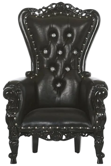 33″ Mini Legend Throne Chair (Kids) Black/Black Elevate kids' events with this stunning 33" black throne chair!