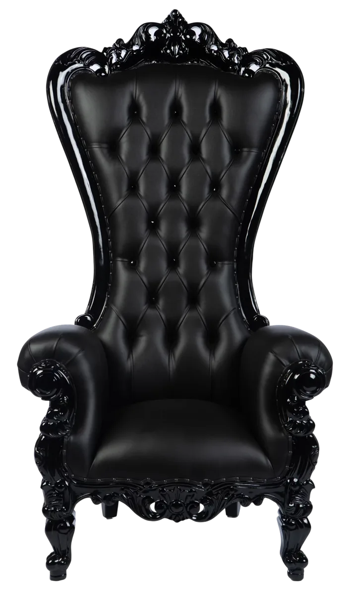 72″ Legend Throne Chair Black/Black