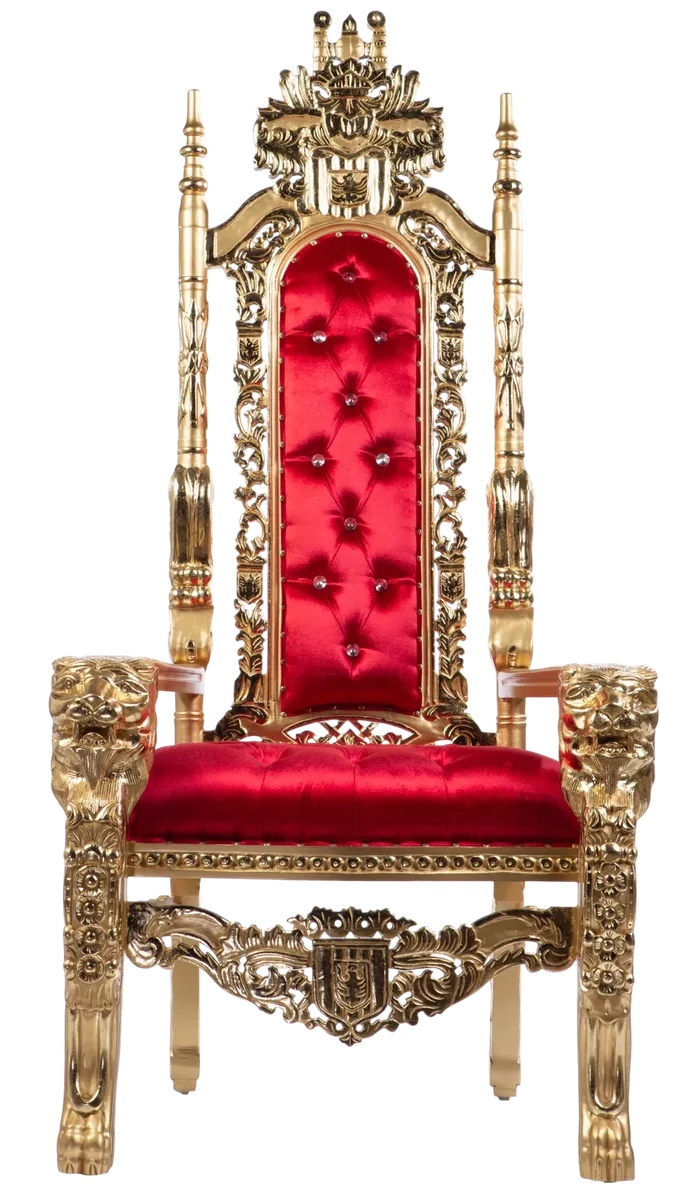 70″ Royal Throne Chair Gold/Red