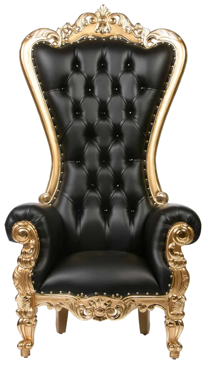 72″ Legend Throne Chair Gold/Black