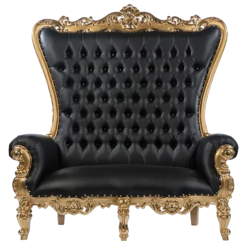 72″ Legend Double Throne Chair Gold/Black Elevate your event with the stunning 72" Legend Double Throne Chair!