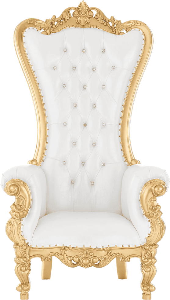 Supreme Throne Chair Gold and White