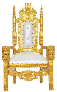 King Queen Royalty kids mini Royal Throne Chair Gold and White