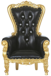 King Queen Royalty kids mini Legend Throne Chair Gold and Black Rental